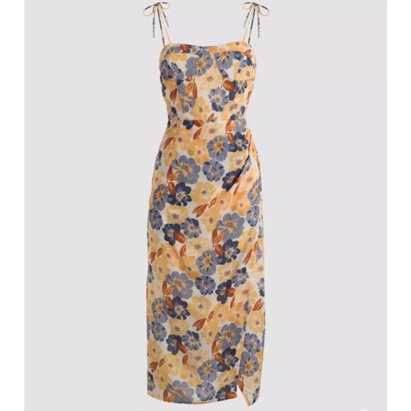 Micas Women floral Dress Sz. Med (Runs Small) NWT Side Split Tie Shoulde… - Picture 1 of 9